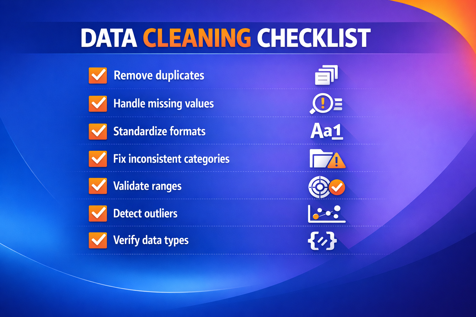 data cleaning checklist to avoid data analysis mistakes