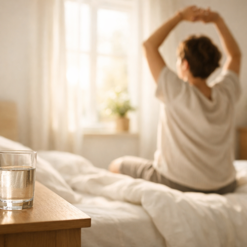 7-minute morning routine with water and morning sunlight for an energy boost